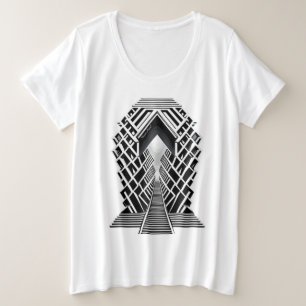 Monochromatische Treppe: Obelisk der Kontraste Große Größe T-Shirt