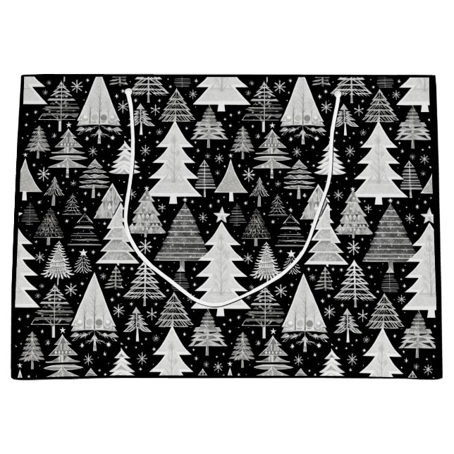 Monochromatische Weihnachten Große Geschenktüte (Vorderseite)