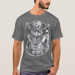 Monochromatischer Viking Warrior T-Shirt