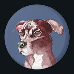 Monochromatisches Grubengepanzer Magnet<br><div class="desc">Das ist ein elegantes Aquarellbild eines Pitbull Hundes. Es ist in einer einfarbigen Farbe gestrichen.</div>