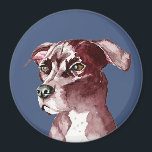 Monochromatisches Grubengepanzer Magnet<br><div class="desc">Das ist ein elegantes Aquarellbild eines Pitbull Hundes. Es ist in einer einfarbigen Farbe gestrichen.</div>