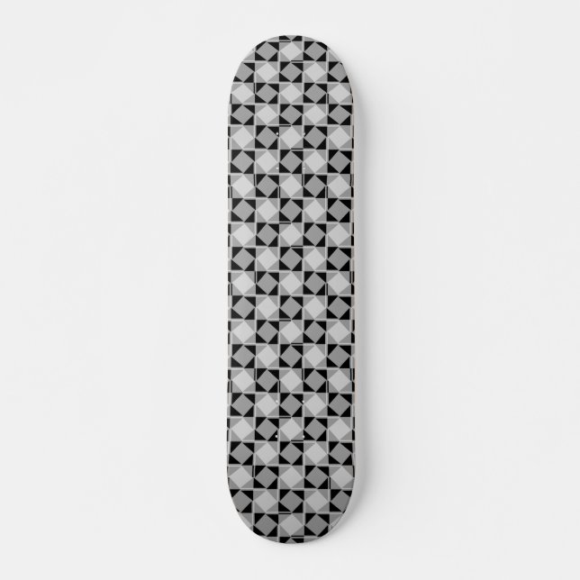 Monochromatisches, modernes, überprüftes geometris skateboard (Vorne)