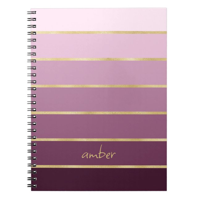 Monochromatisches Rosa mit Gold-Personalisierung Notizblock (Vorderseite)