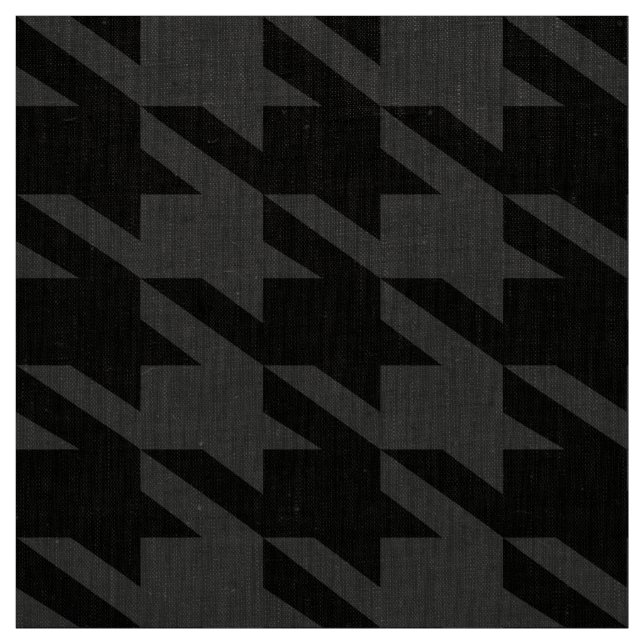 Monochromatisches Schwarz-Grau-Hahnentrittmuster-D Stoff (Muster)