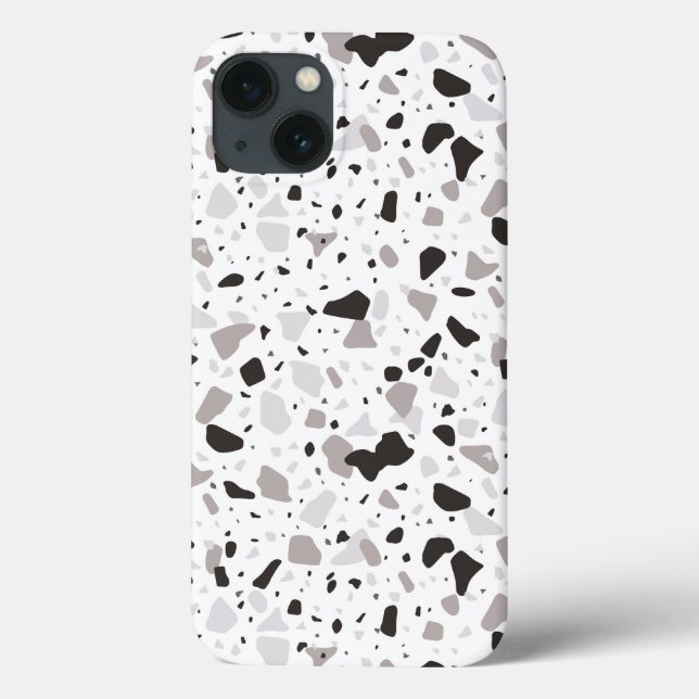 Monochromatisches Terrazzo-Muster Case-Mate iPhone Hülle (Rückseite)