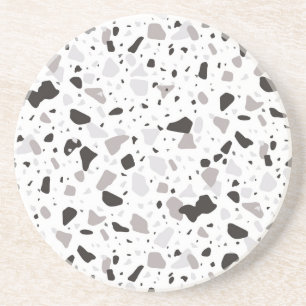 Monochromatisches Terrazzo-Muster Getränkeuntersetzer