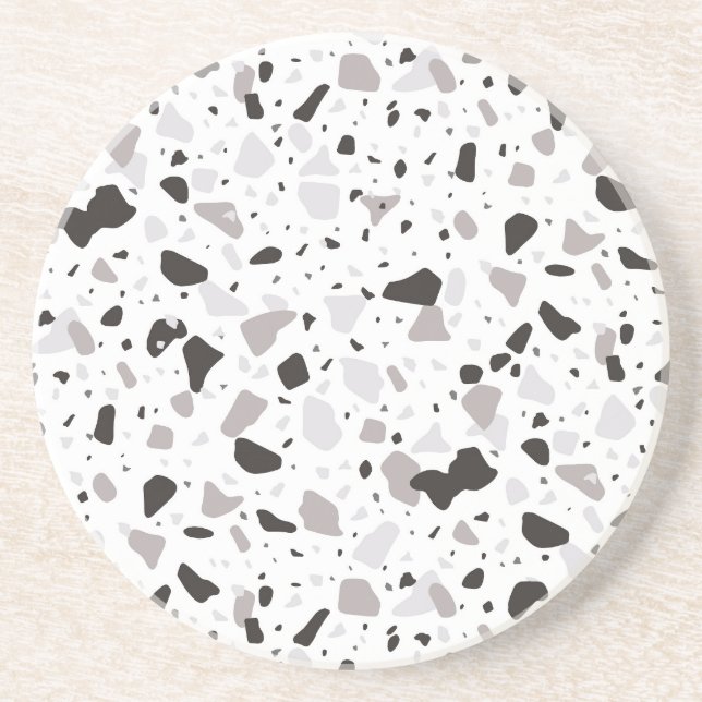 Monochromatisches Terrazzo-Muster Getränkeuntersetzer (Vorne)