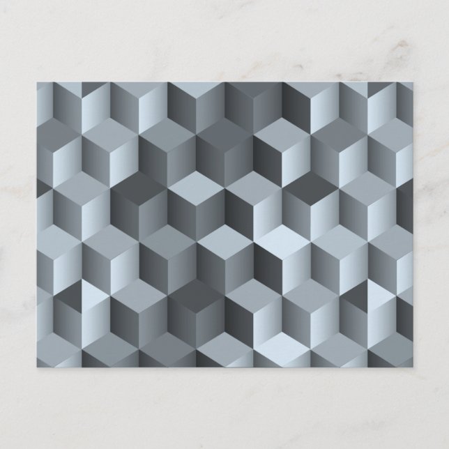 Monochrome 3D-Cube-Design Postkarte (Vorderseite)