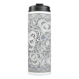 Monochrome Abstrakte Blume Thermal Tumbler Thermosbecher
