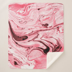 Monochrome Abstrakte Wasserpinsel, Red Futuristi Sherpadecke