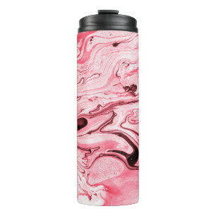 Monochrome Abstrakte Wasserpinsel, Red Futuristi Thermosbecher
