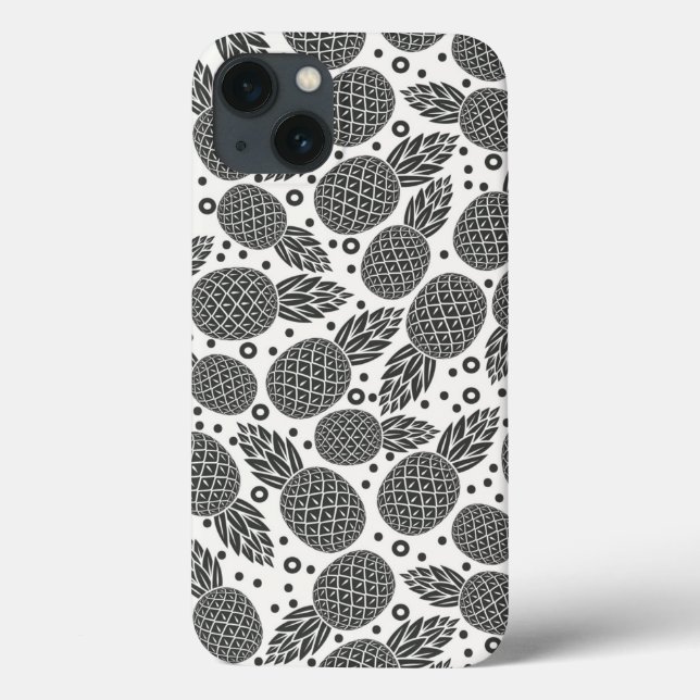 Monochrome Ananas Case-Mate iPhone Hülle (Rückseite)