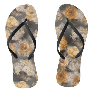 monochrome Aquarellfarben goldfarbene dekorative B Flip Flops