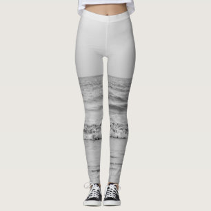 Monochrome Atlantik Bliss 1 #ocean #art Leggings