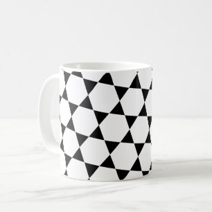 Monochrome B&W Hexagon Honeycomb Dreiecke Muster Kaffeetasse