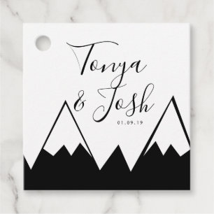 Monochrome Berggipfel Südliche Hochzeit Geschenkanhänger