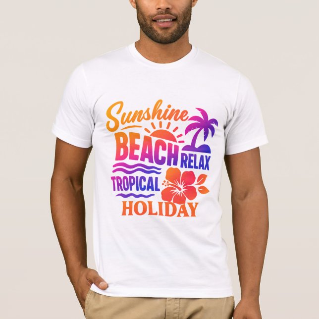 Monochrome Bergspitzen mit stilisiertem Gold Sunbu T-Shirt (Vorderseite)