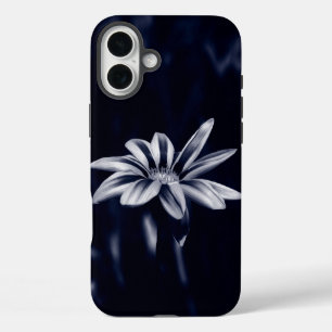 Monochrome Blaue Gazania-Blumenfotografie iPhone 16 Plus Hülle