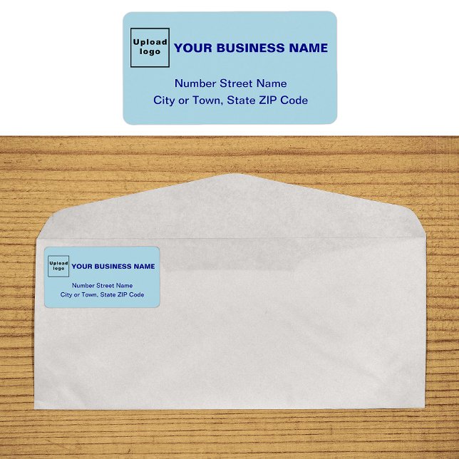 Monochrome blaue Geschäftsadresse Adressaufkleber (Monochrome blue business address label on envelope)