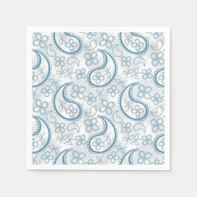 Monochrome blaugraue Paisley-Muster. Serviette (Vorderseite)