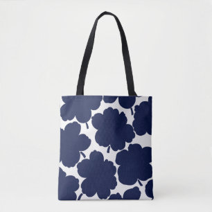 Monochrome Bloom Navy White