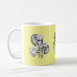Monochrome Blume auf gelbem Hintergrund Tasse