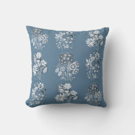 Monochrome Blume in blau Kissen