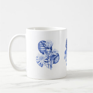 Monochrome Blume in Delft-Blau Tasse