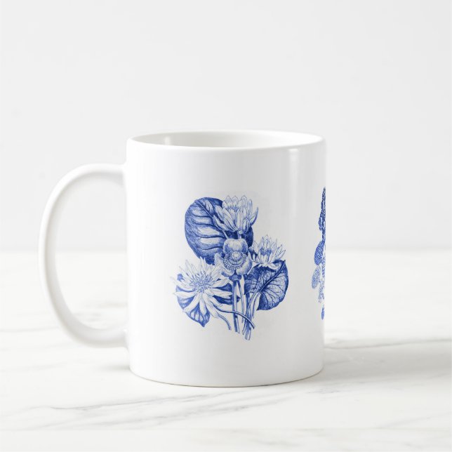 Monochrome Blume in Delft-Blau Tasse (Links)