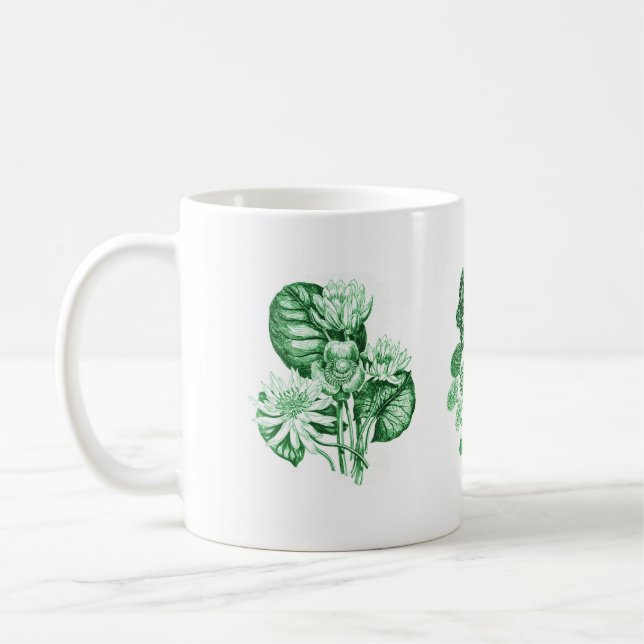 Monochrome Blume in grün Tasse (Links)