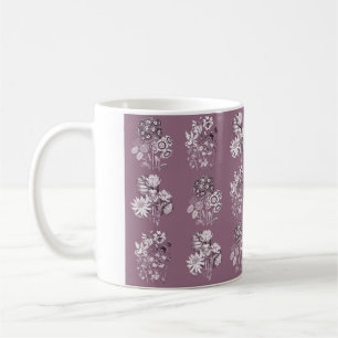 Monochrome Blume in Maul Tasse
