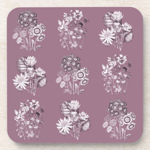 Monochrome Blume in Maul Untersetzer
