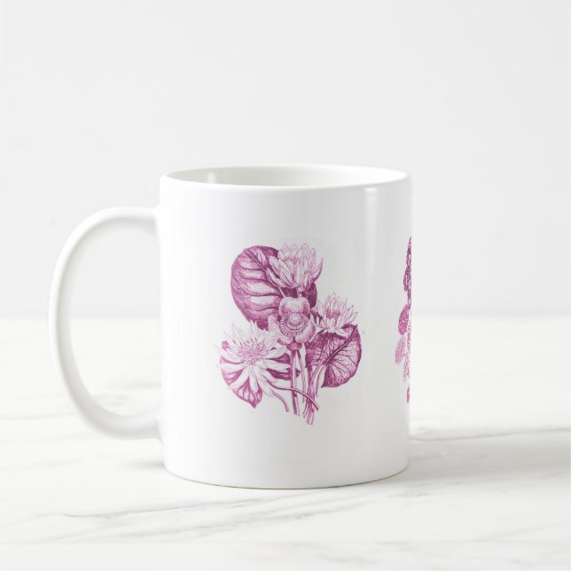 Monochrome Blume in Rosa Kaffeetasse (Links)