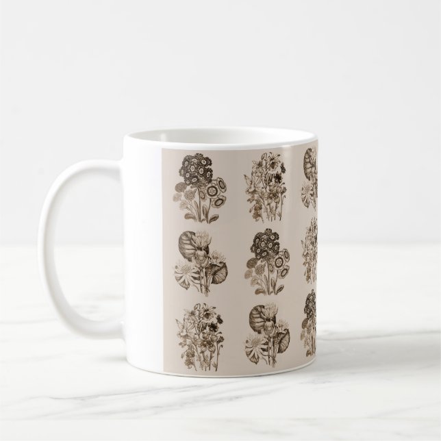 Monochrome Blume in Sepia Tasse (Links)