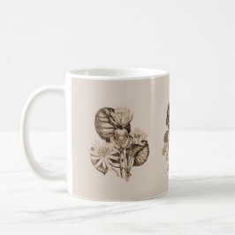 Monochrome Blume in Sepia Tasse