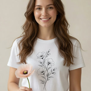 Monochrome Blume T-Shirt