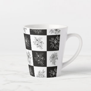Monochrome Blume und Prüfmuster Milchtasse