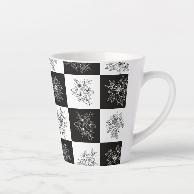 Monochrome Blume und Prüfmuster Milchtasse (Rechts)