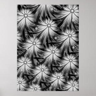 Monochrome Blumen Poster