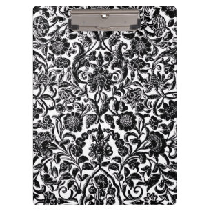 "Monochrome Blumenmuster" Künstlerischer Hartpapie Klemmbrett
