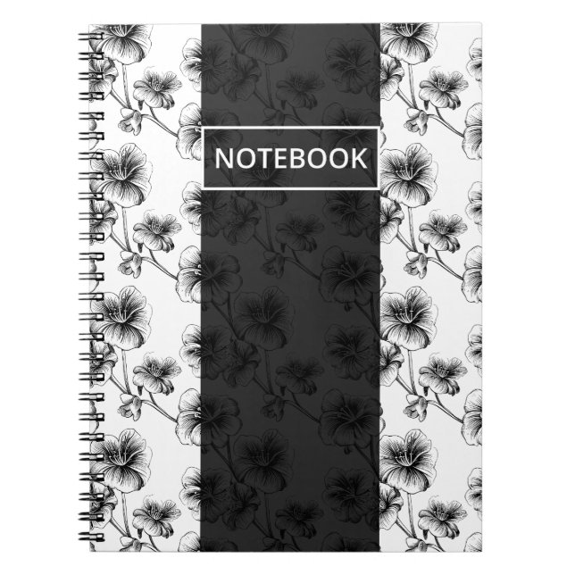 Monochrome Blüte Notizblock (Vorderseite)
