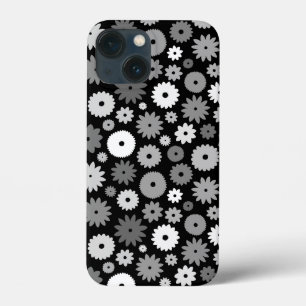 Monochrome Blüten Wiederholungsmuster Case-Mate iPhone Hülle