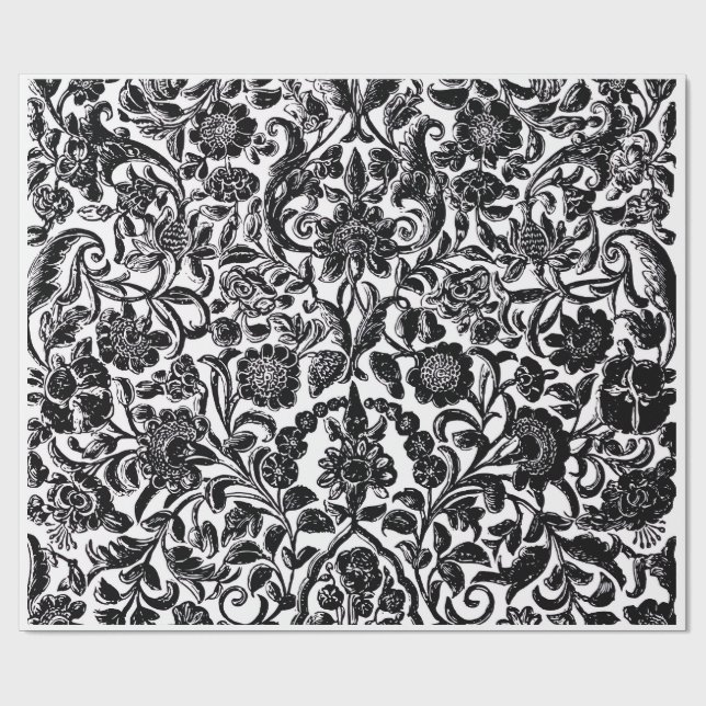 "Monochrome Botanical" Künstlerisches Geschenkpapi Geschenkpapier (Flach)