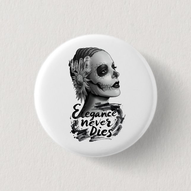 Monochrome Calavera Button (Vorderseite)