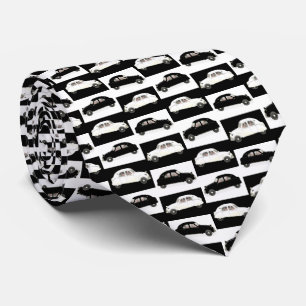 Monochrome Citroen 2CV Tiled Pattern Krawatte