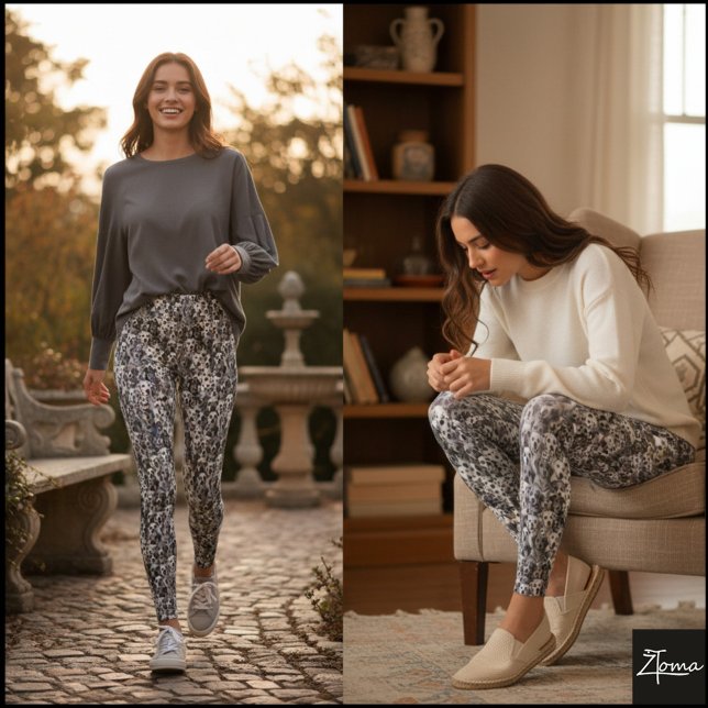 Monochrome Crowded Dog Face Breed Pattern Leggings (Von Creator hochgeladen)