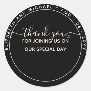 Monochrome Danke, dass Sie Labels bevorzugen Runder Aufkleber