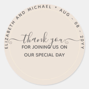 Monochrome Danke, dass Sie Labels bevorzugen Runder Aufkleber