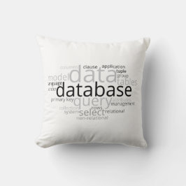 Monochrome Datenbank Word Cloud v2 Kissen
