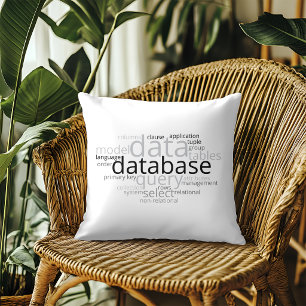 Monochrome Datenbank Word Cloud v2 Kissen